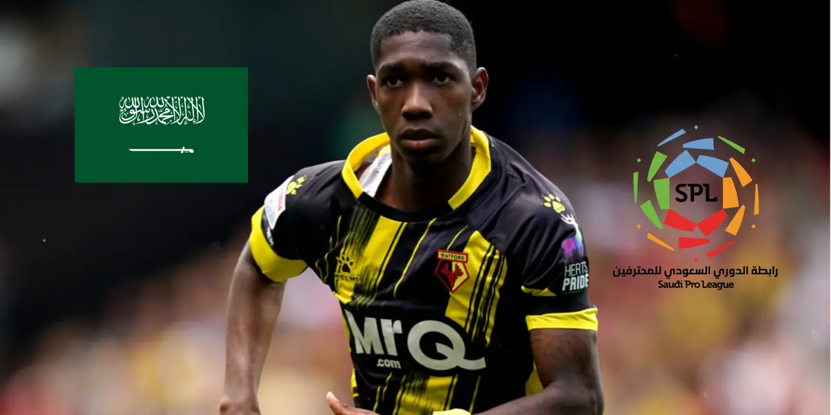 Yaser Asprilla con la camiseta del Watford de Inglaterra. FOTO: Transfermarkt