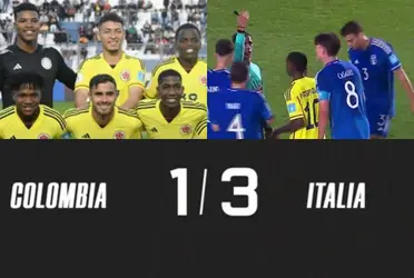 Yaser Asprilla desconsolado en la Selección Colombia Sub 20.