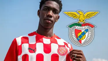 Yaser Asprilla está en la mira del Benfica y ya hay una cifra sobre la mesa. Foto: Girona CF y Escudoteca