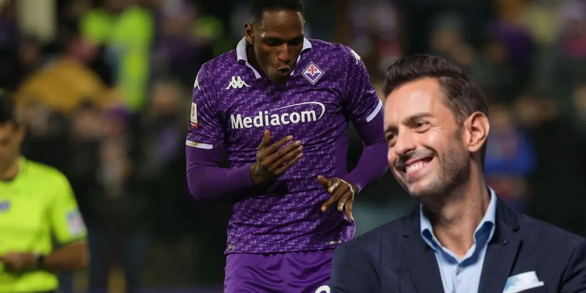 Yerry Mina, al lado Pablo Giralt.