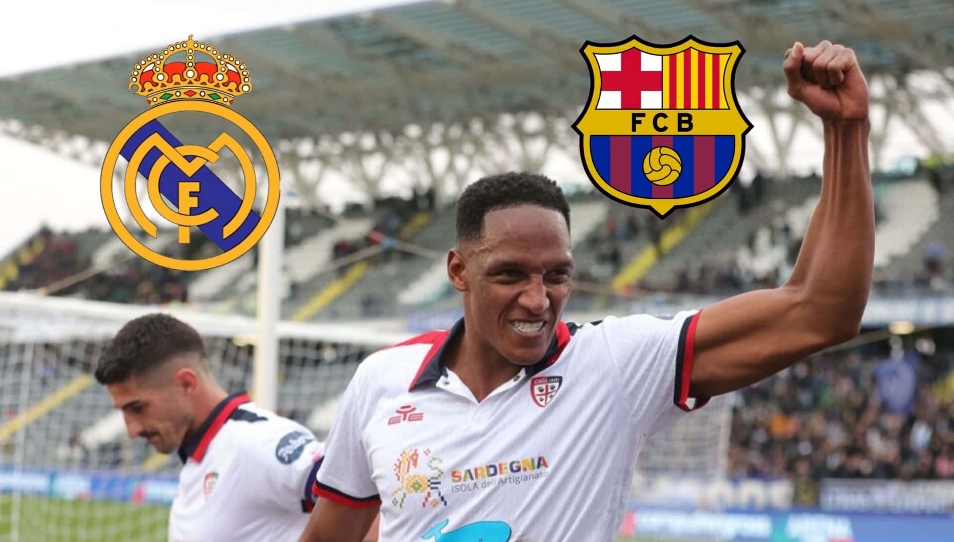 Yerry Mina con la camiseta de Cagliari de Italia