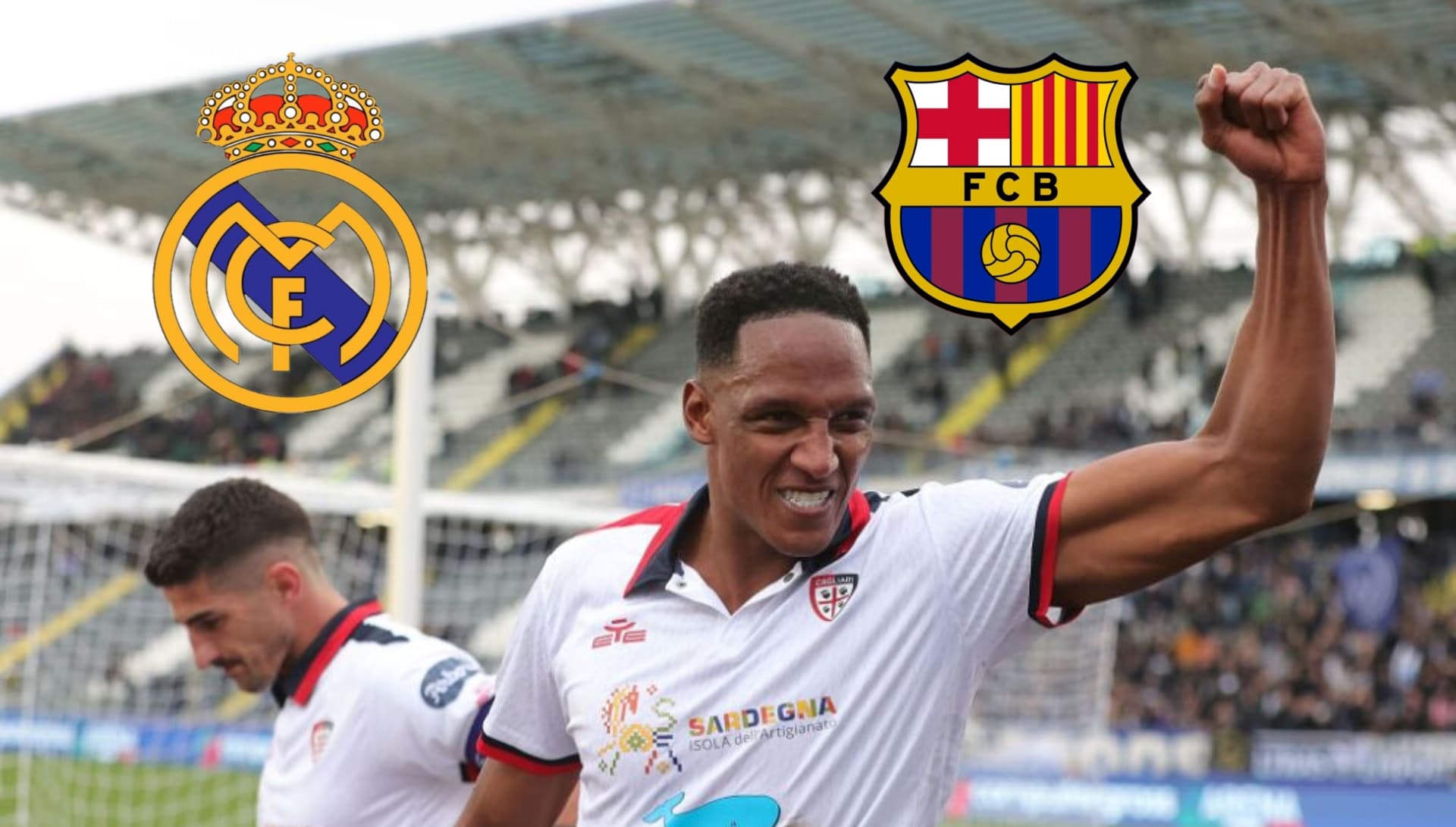 Yerry Mina con la camiseta de Cagliari de Italia