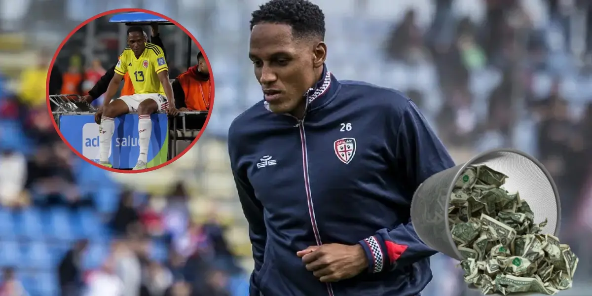 Yerry Mina con la camiseta de Cagliari -Fotos: Antena 2, Futbolred