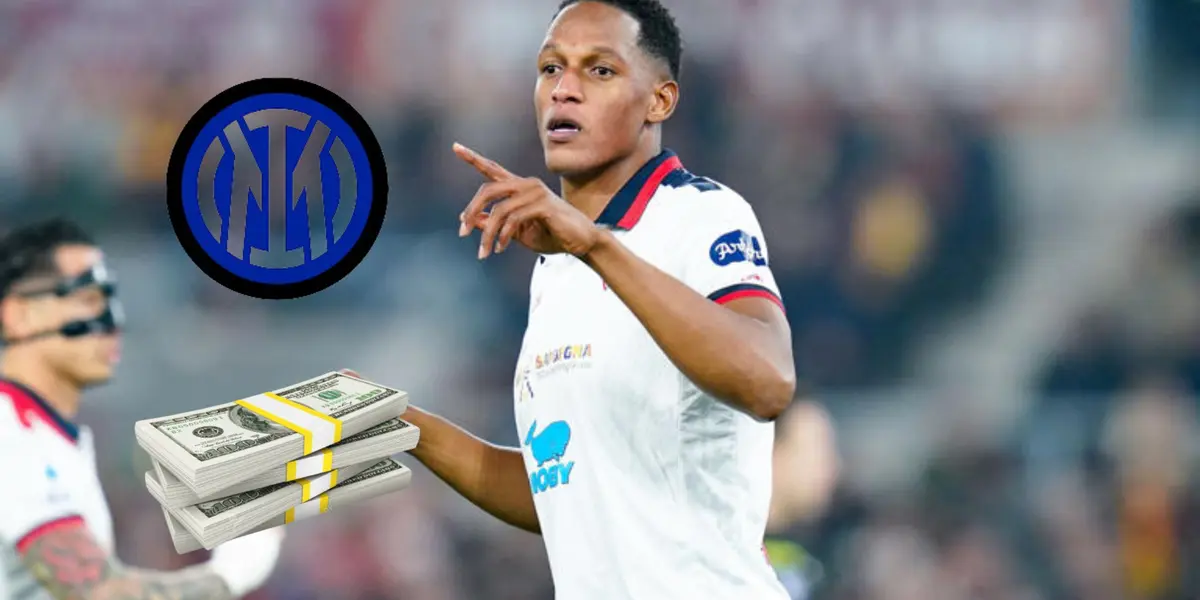 Yerry Mina con la camiseta del Cagliari de Italia. FOTO: MSN