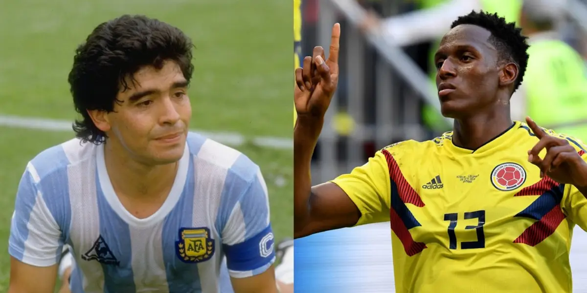 Yerry Mina consiguió que Diego Maradona haga algo que parecía imposible de conseguir.