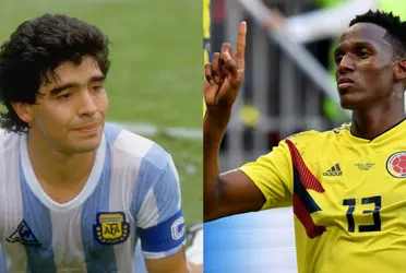 Yerry Mina consiguió que Diego Maradona haga algo que parecía imposible de conseguir.