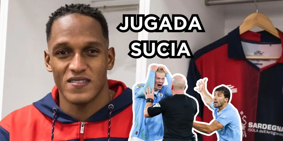 Yerry Mina criticado en Italia. Foto de Mina de Claro Sports, Haaland de The Times.