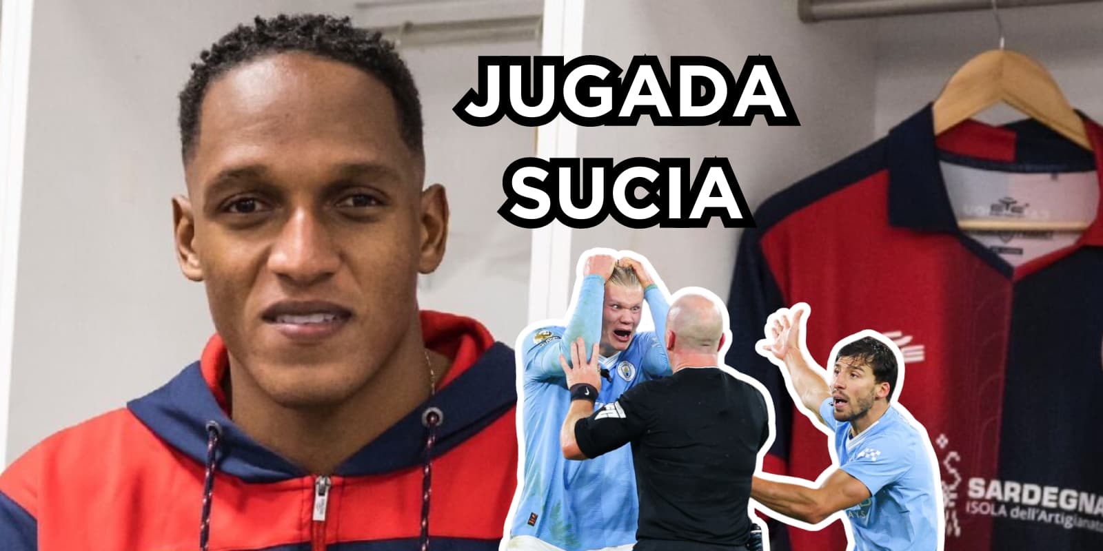 Yerry Mina criticado en Italia. Foto de Mina de Claro Sports, Haaland de The Times.