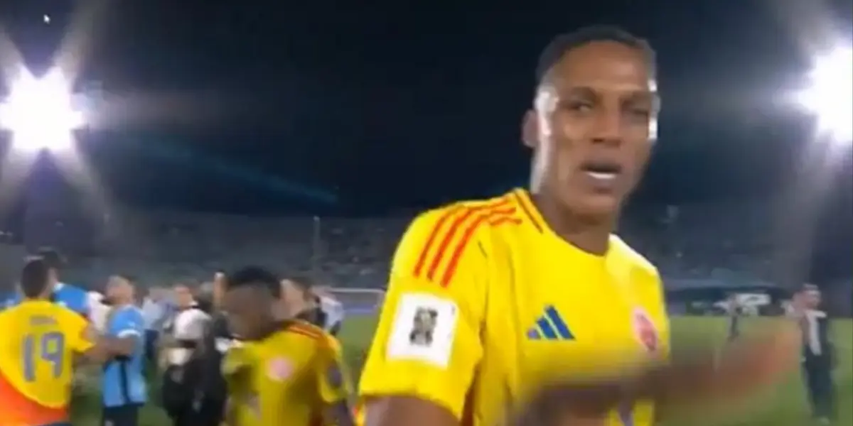 Yerry Mina en su momento polémico.