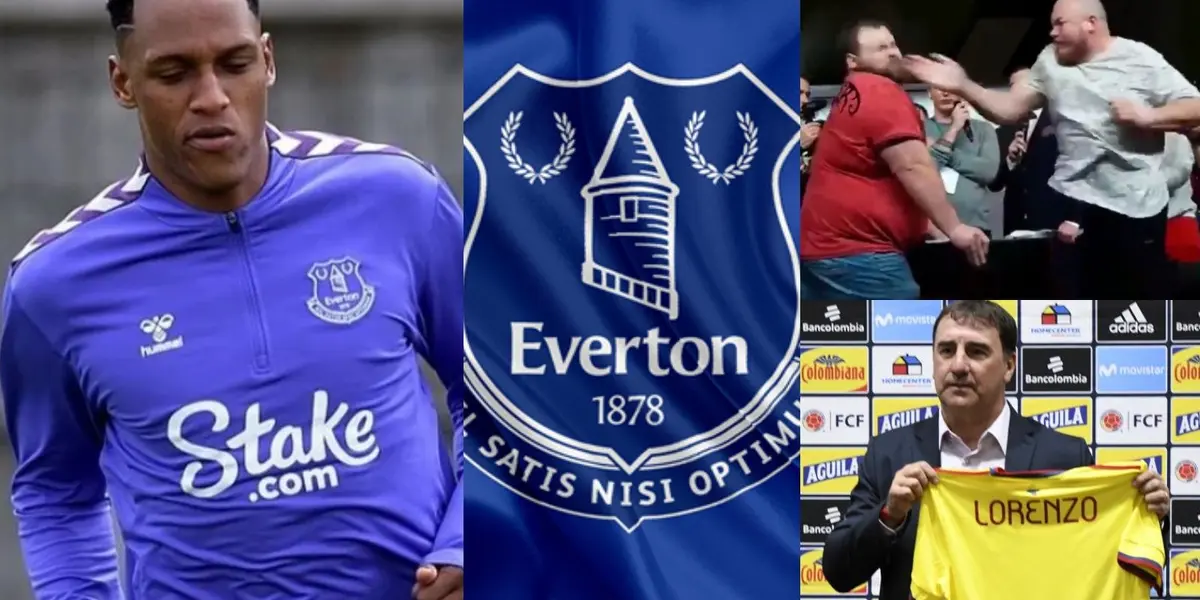 Yerry Mina no está viviendo un buen momento en Everton, ni siquiera con la salida de Frank Lampard