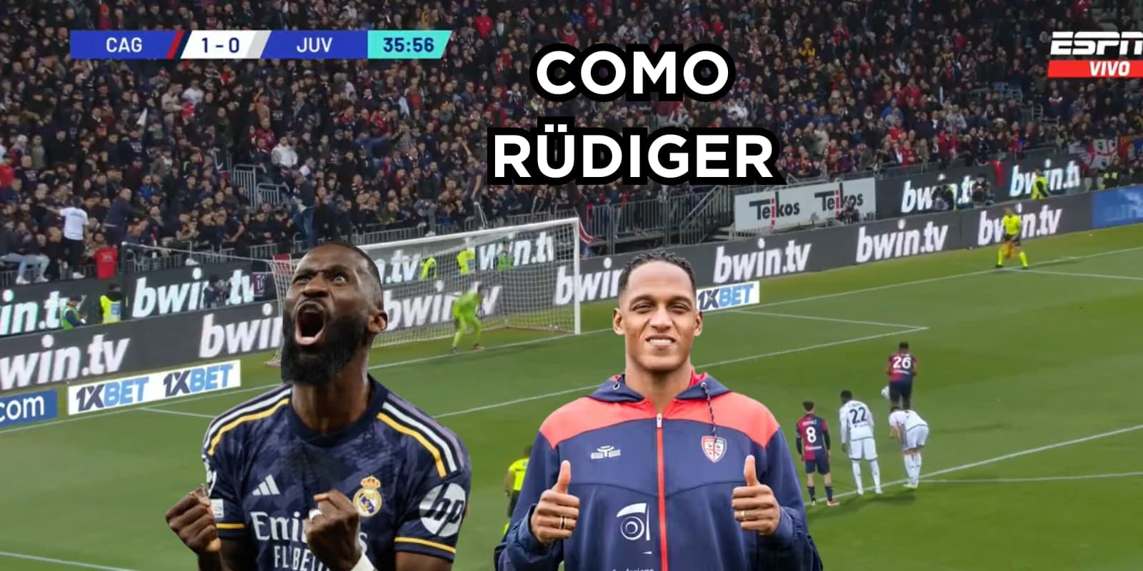 Yerry Mina hizo gol en Italia con el Cagliari ante la Juventus