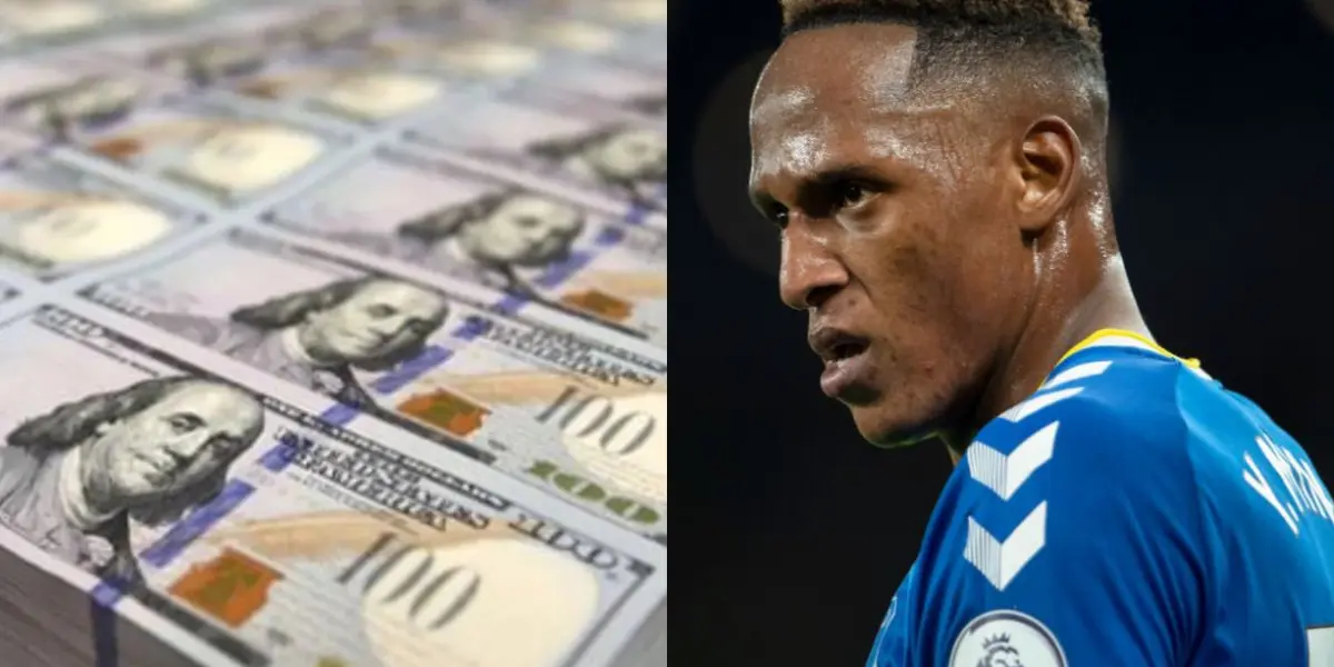 Yerry Mina no juega desde el 08 de febrero de 2022 y en el Everton le pagan según el portal Fichajes: $21 mil dólares a diario ($79 millones de pesos colombianos); su sueldo es uno de los más altos en Inglaterra.