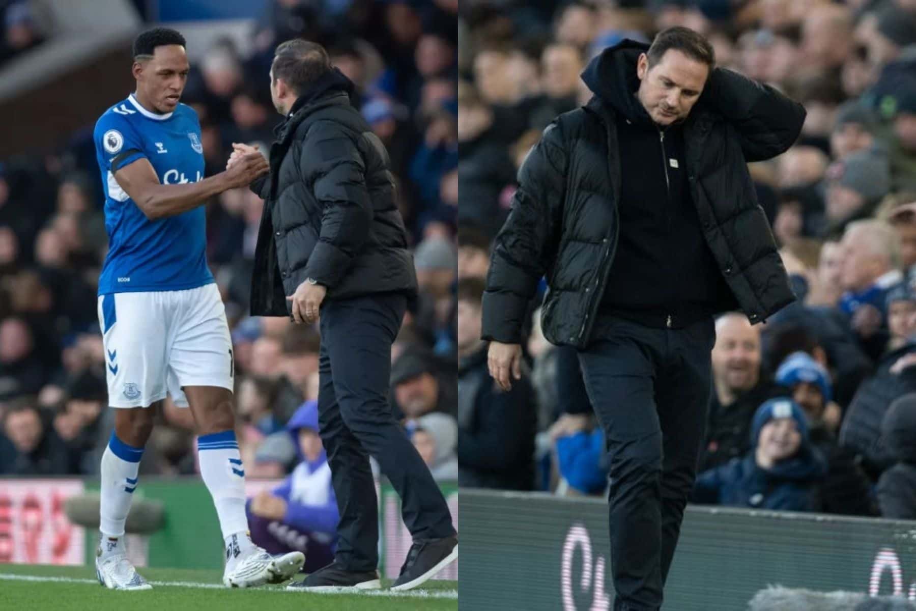 Yerry Mina regresó a jugar, anotó gol y salió por molestias físicas que ratificó su entrenador Frank Lampard.
