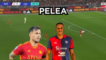 Yerry Mina tuvo un duro cruce en su debut con el Cagliari.