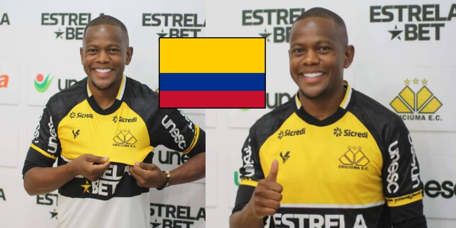 Yerson Candelo en su paso por el Criciúma Esporte Clube de Brasil