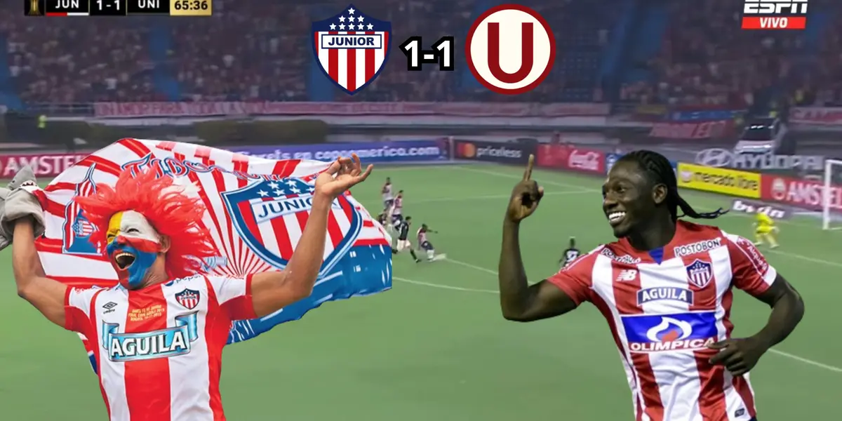 Yimmi Chará jugando Copa Libertadores ante Universitario. FOTO: ESPN