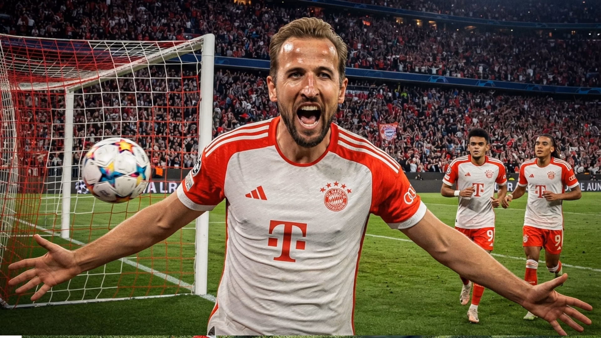  Luis Díaz, Harry Kane y Michael Olise  
