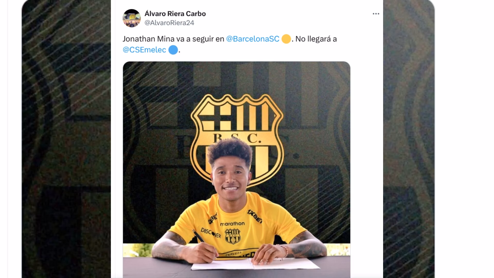 Jonathan Mina se queda en BSC 