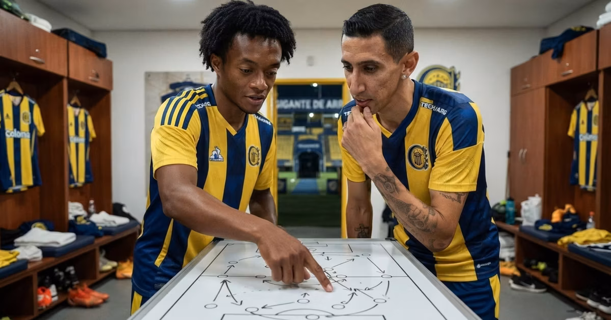 Juan Guillermo Cuadrado y Ángel Di María