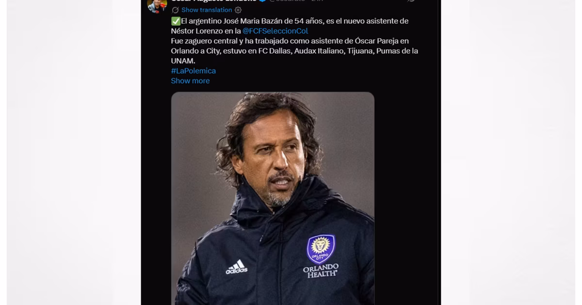  Post en X de César Augusto Londoño
