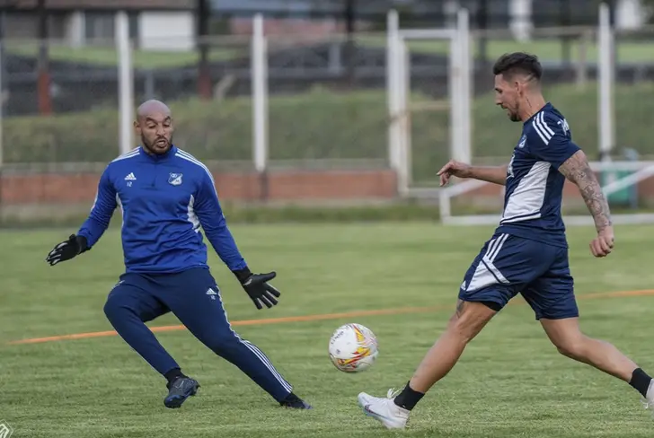 Santiago Giordana en entrenamiento con Millonarios 