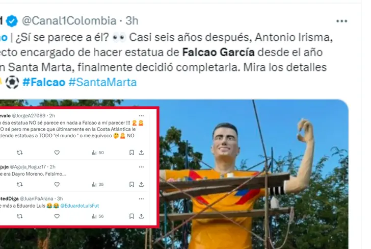 Burla por la estatua de Radamel Falcao en Santa Marta&nbsp;