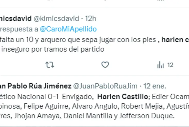 Crítica a Harlen Castillo por tronco en Nacional 