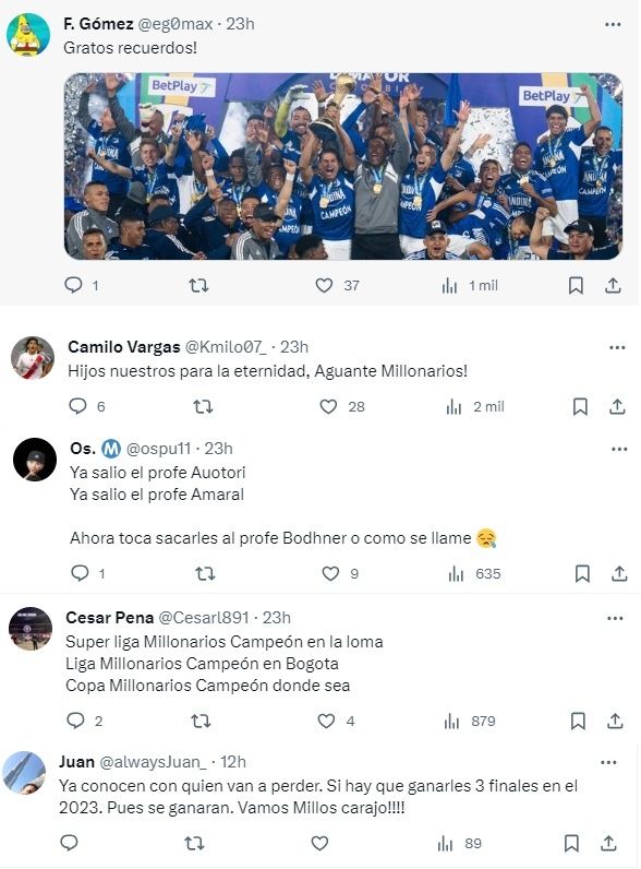 Ya se creen campeones, hinchas de Millonarios se burlan de Atlético ...