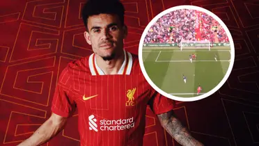El estadio estalló con el golazo de Luis Díaz: Anfield tembló y el Arsenal quedó contra las cuerdas. Foto: Captura de ESPN y LFC 