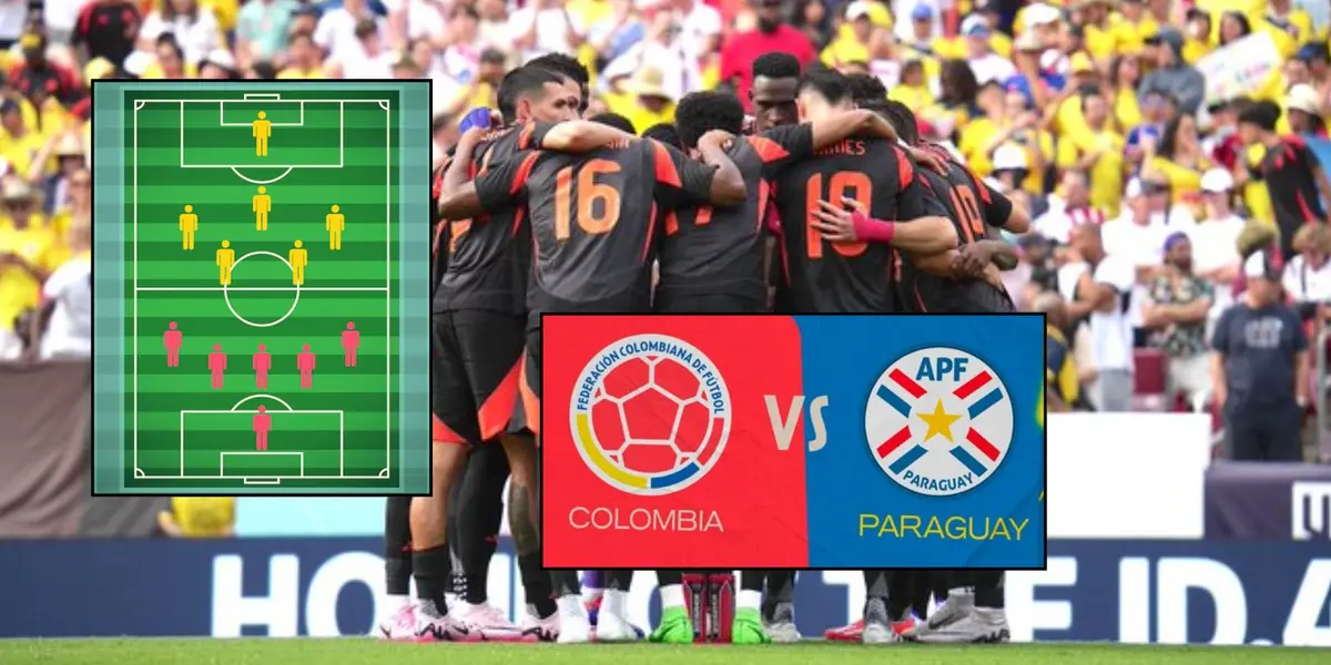 Alineación de la Selección Colombia contra la Selección Paraguay